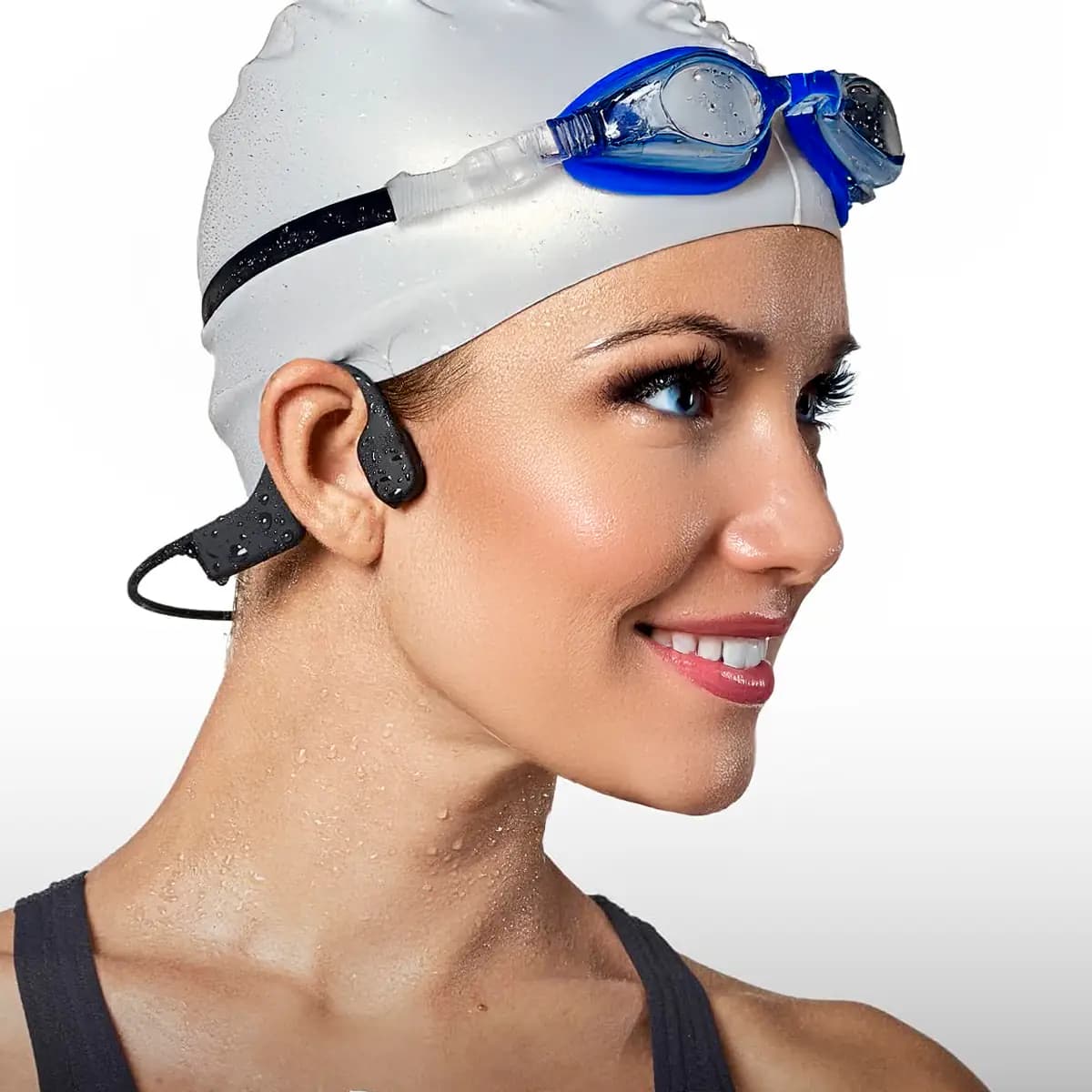 אוזניות שחייה OPEN SWIM IP68 בהולכת עצם – 32GB, שומעים בלי לחסום את האוזן