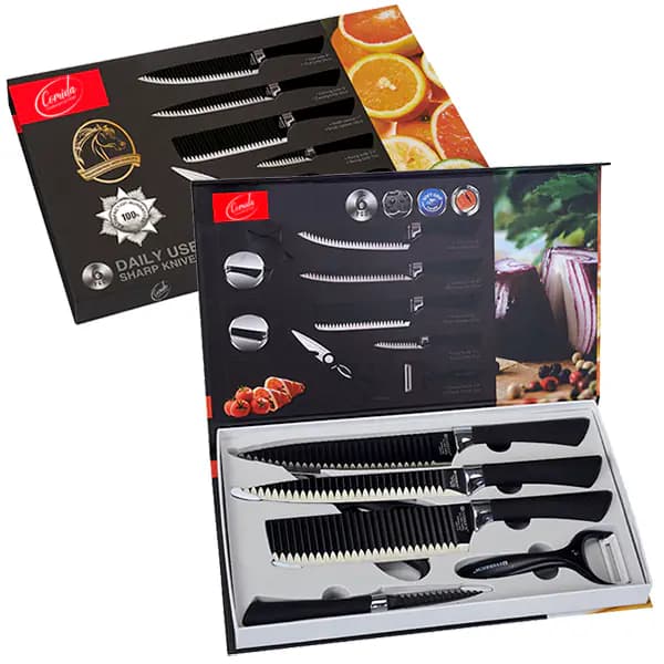 Comida סט 6 חלקים עם סכיני שף במארז מתנה מהודר