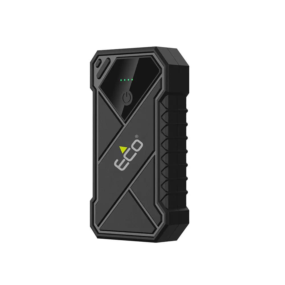 בוסטר התנעה ECO JS-800 בעמידה, תצוגת חזית עם נורות סוללה