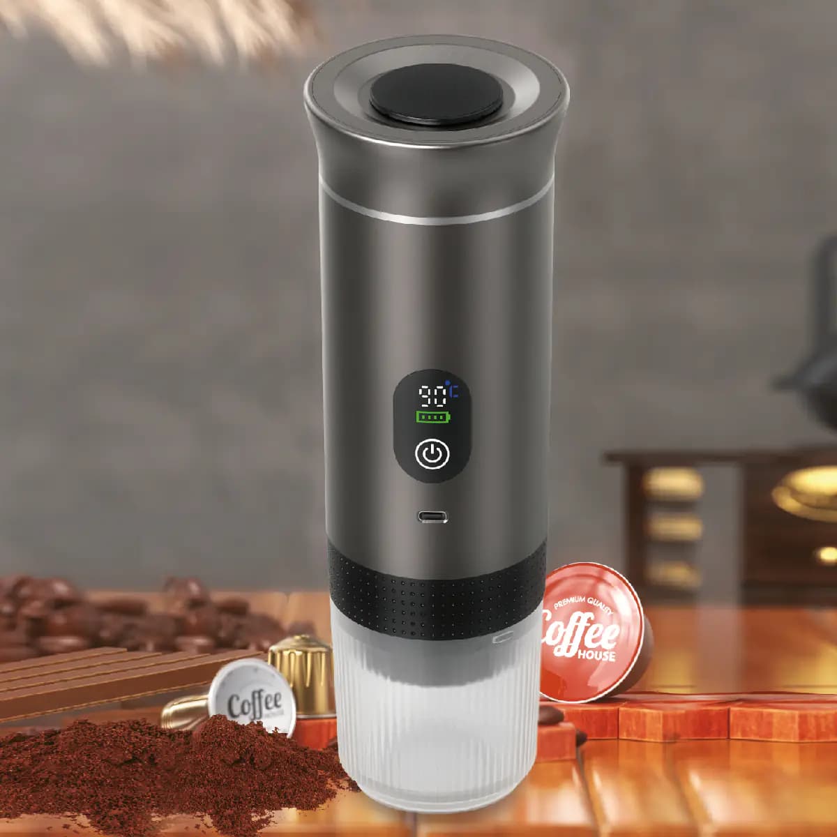 GoPresso – מכונת קפה ניידת נטענת